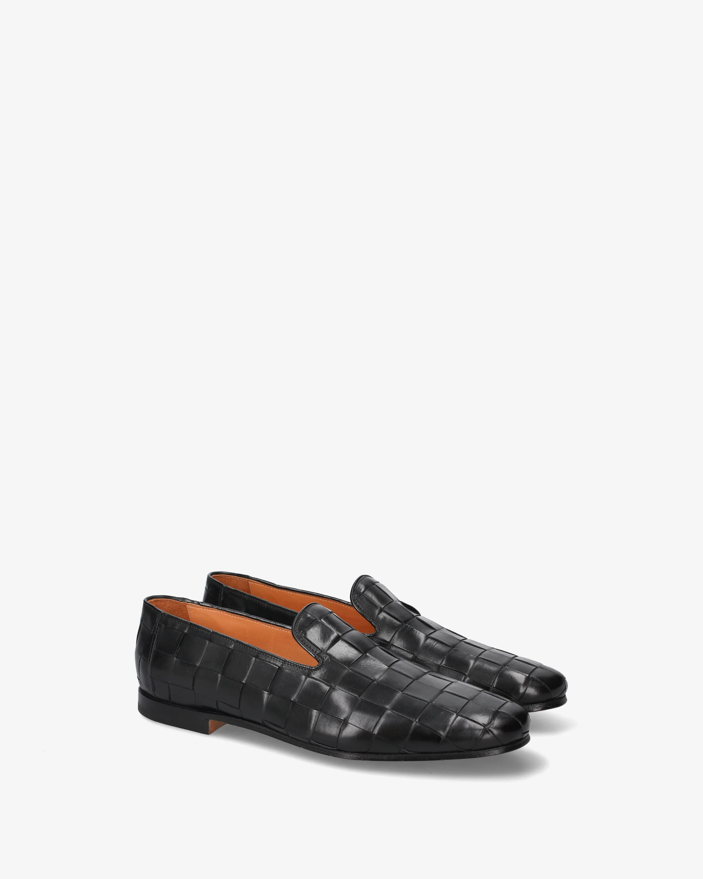 Leather loafers with a woven design - Image 4