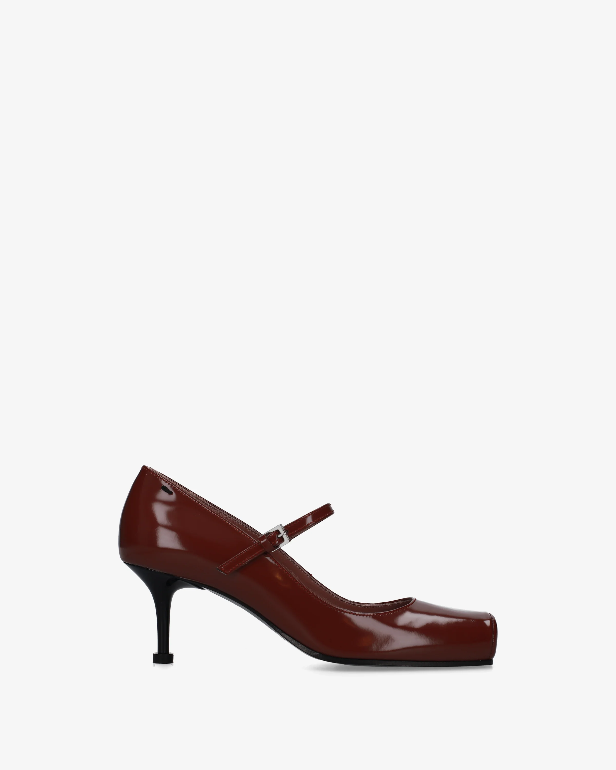 Burgundy leather Mary Janes